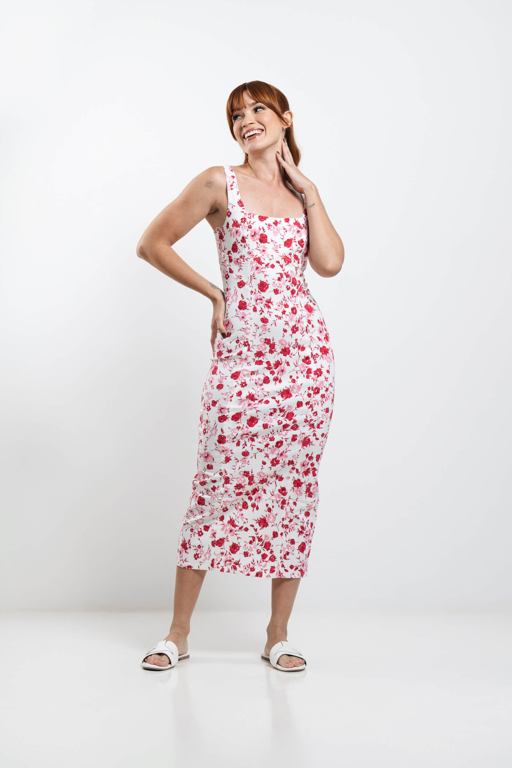 Midi dress rosado - Imagen 4