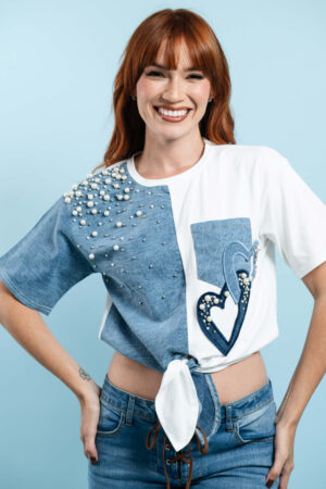 Blusa con perlas