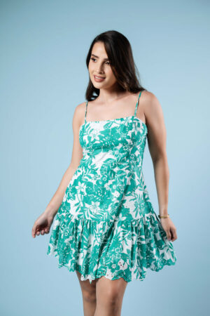 Vestido verde floral